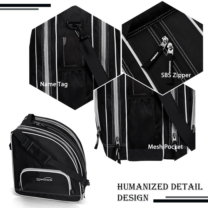 TOPOWN Ice Skate Bag for Men & Women - Roller Skate Bag in Black & Rose Red - Image 5
